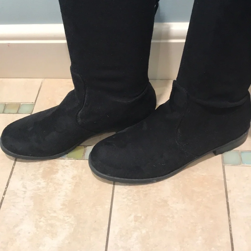 Unisa over the knee suede boots w/ tie in the back
